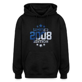 LIMITED EDITION 2008 18. GEBURTSTAG - Oversized Unisex Hoodie - Schwarz - Vorne - Noah (186cm)