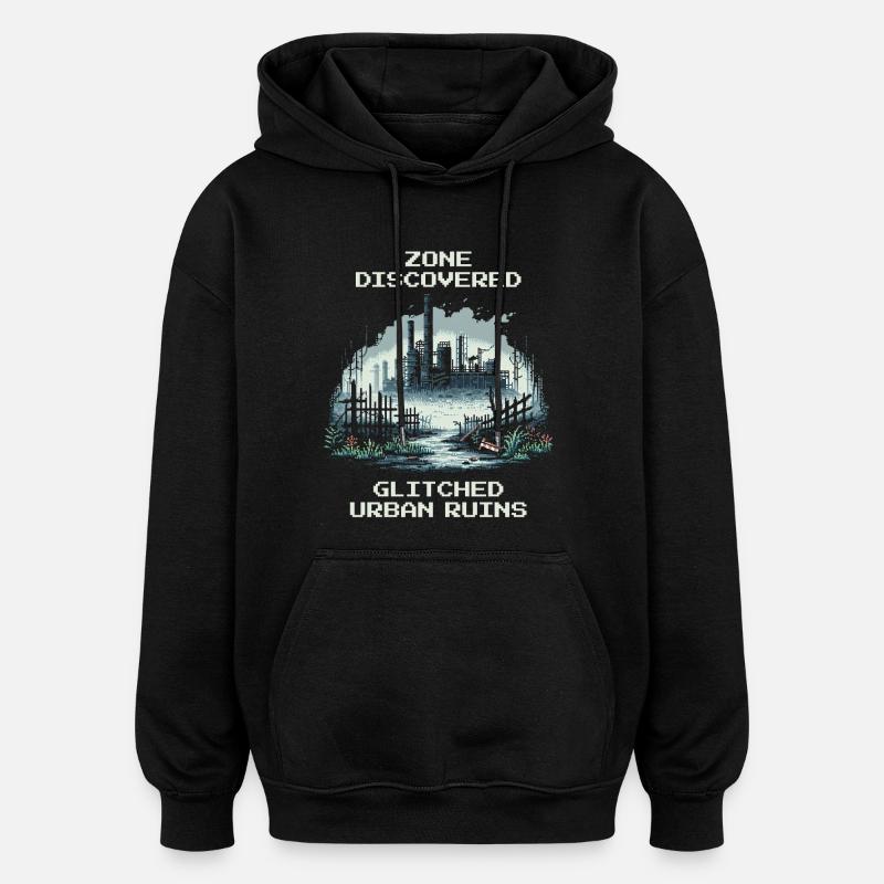 Zone Discovered: Bugged City Ruins - Oversized Unisex Hoodie - black