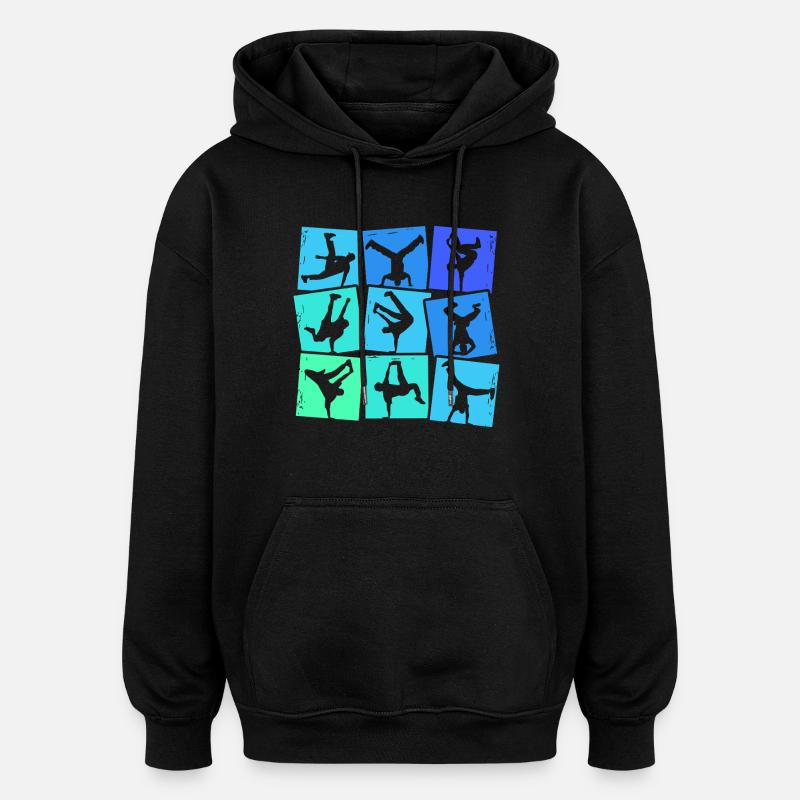 Breakdance Breakdancer Breakdancing Kids Boys - Oversized Unisex Hoodie - black