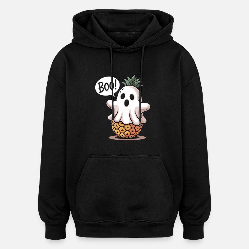 Pineapple Ghost Halloween - Oversized Unisex Hoodie - black