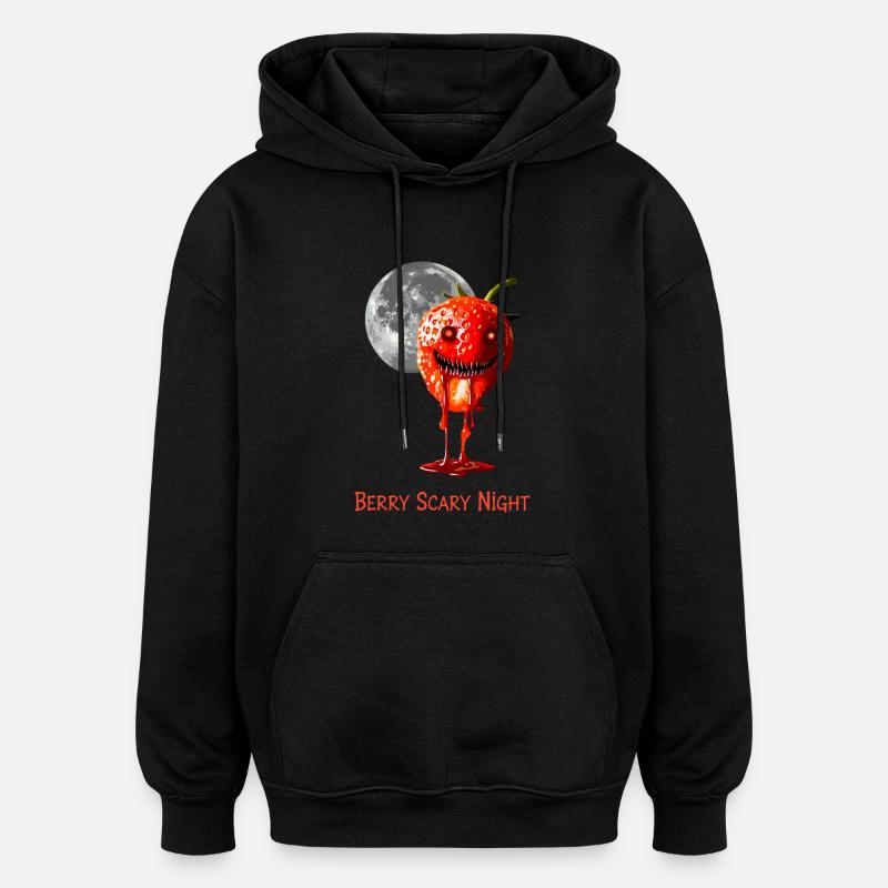 Fraise Halloween Berry Nuit effrayante - Sweat à capuche oversize unisexe - noir