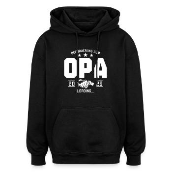 Schwangerschaftsverkündung Werdender Opa 2026 - Oversized Unisex Hoodie - Schwarz - Vorne - Noah (186cm)