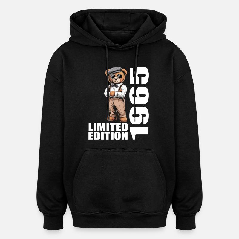 1965 Édition Limitée Ours Anniversaire 1965 - Sweat à capuche oversize unisexe - noir