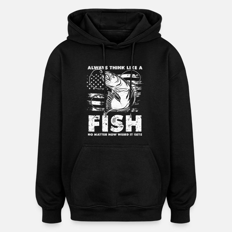 Fischgedanken Flaggenmuster - Oversized Unisex Hoodie - Schwarz