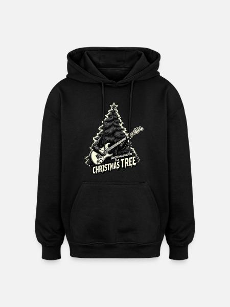 Rocking around the Christmas Tree - Oversized Unisex Hoodie - black