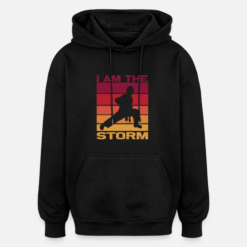 Silhouette einen Karatekämpfer - Combat Contact  - Oversized Unisex Hoodie - Schwarz