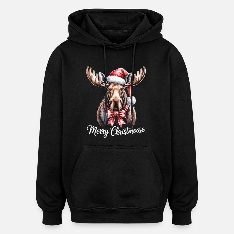 Christmas Moose – Merry Christmoose - Oversized Unisex Hoodie - black