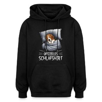 Beagle Chemise de nuit Couverture câline - Sweat à capuche oversize unisexe - noir - Devant - Noah (186cm)