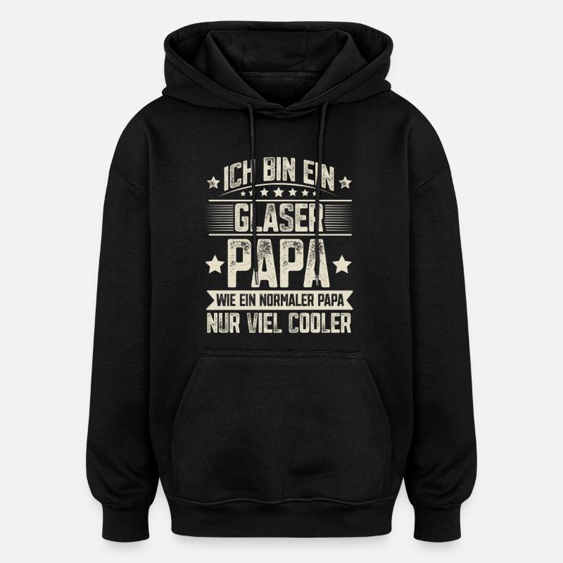 Glaser Papa - Oversized Unisex Hoodie - Schwarz