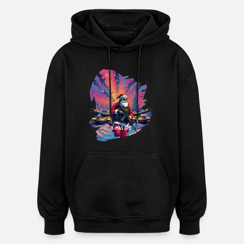 Noël Ops Spécial Père Noël - Sweat à capuche oversize unisexe - noir