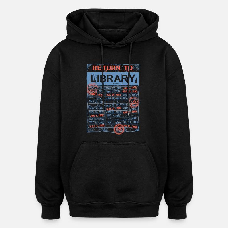 Bibliothécaire de jour Bibliothécaire de lecture - Sweat à capuche oversize unisexe - noir