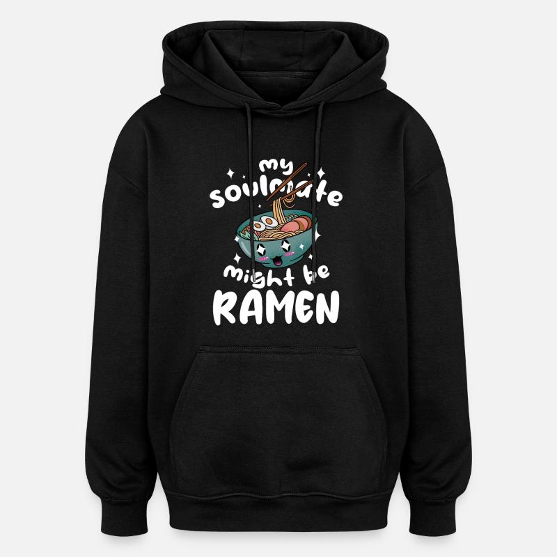 Soul Frames Dessin animé - Sweat à capuche oversize unisexe - noir