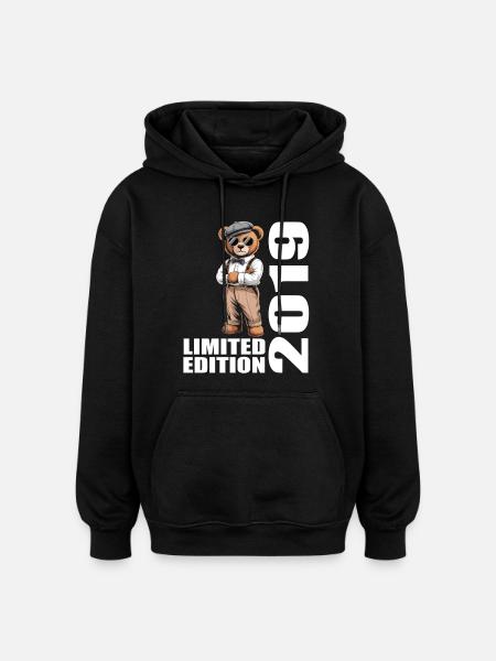 2019 Édition Limitée Ours Anniversaire 2019 - Sweat à capuche oversize unisexe - noir