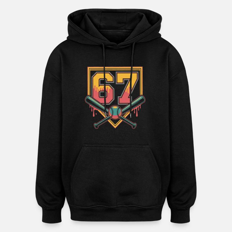 Neon 62 avec croix de chauve-souris - Sweat à capuche oversize unisexe - noir
