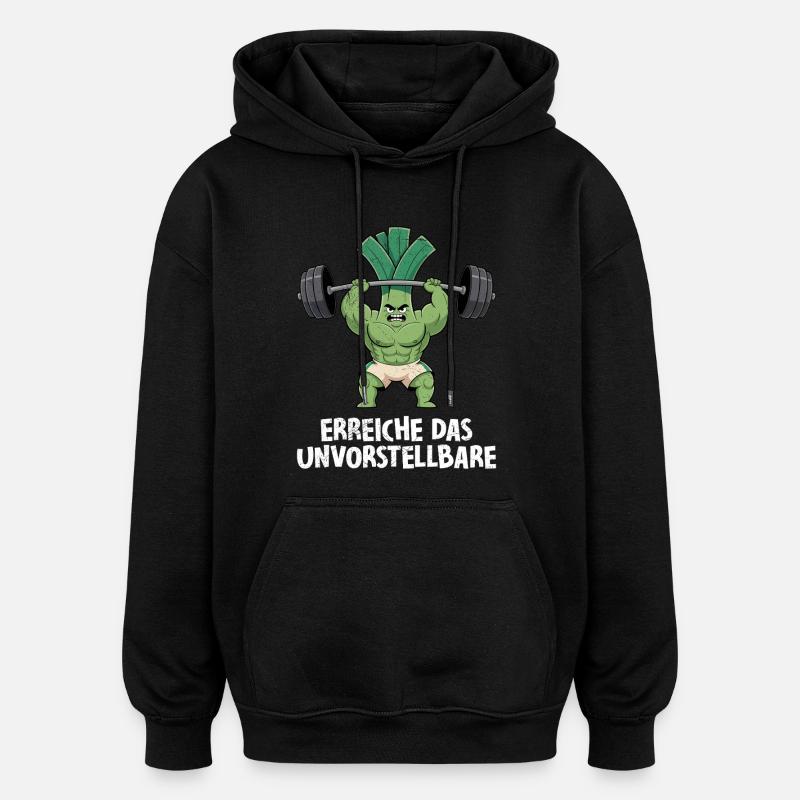 Haltérophiles ATTEINDRE L’INIMAGINABLE DRÔLE - Sweat à capuche oversize unisexe - noir