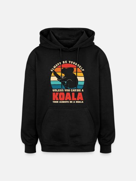Koala Motto Retro Sunset - Oversized Unisex Hoodie - black
