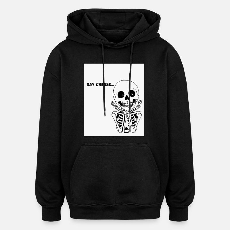 Sourire de squelette - Sweat à capuche oversize unisexe - noir
