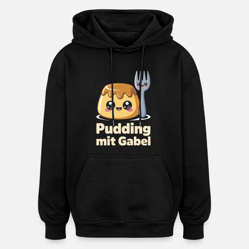 Pudding Mit Gabel - Oversized Unisex Hoodie - Schwarz