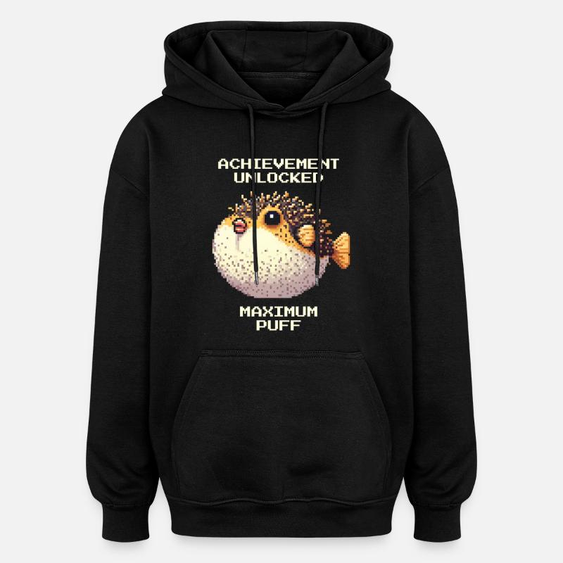 Réalisation : Duvet maximal | Poisson-globe RPG - Sweat à capuche oversize unisexe - noir