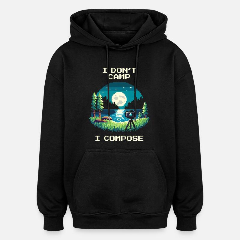 I don't camp, I compose | Composition - Oversized Unisex Hoodie - black