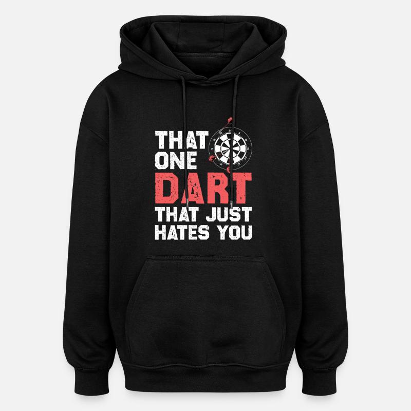 Une fléchette qui vous déteste - Sweat à capuche oversize unisexe - noir