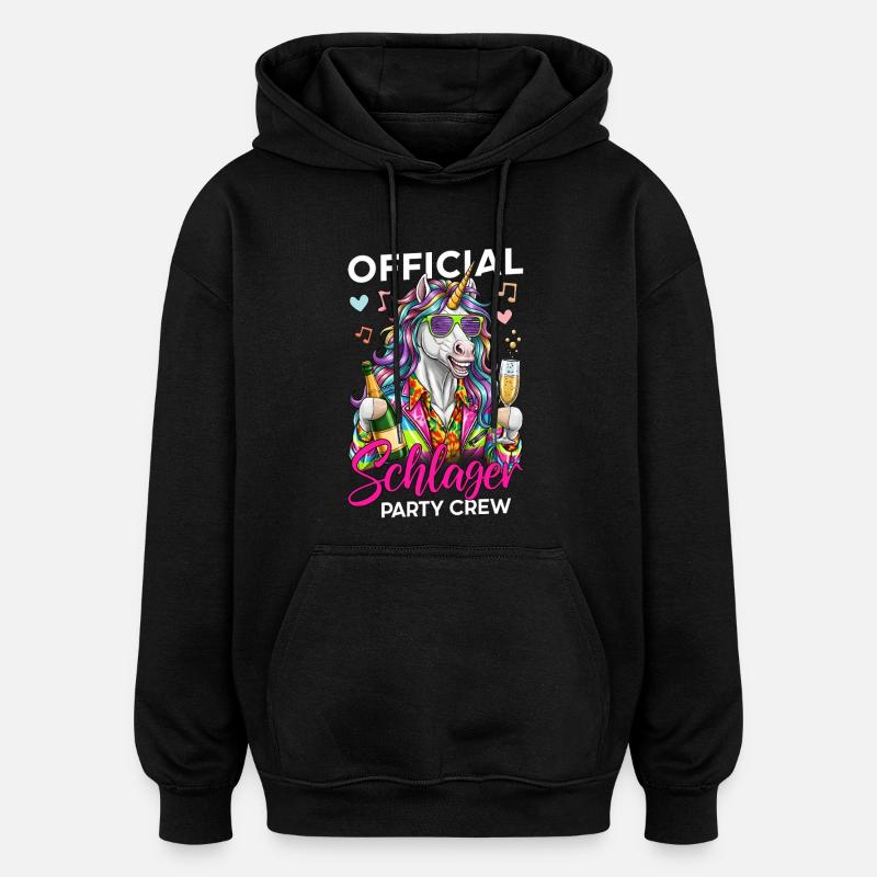 Équipe officielle de Schlager Party - Sweat à capuche oversize unisexe - noir