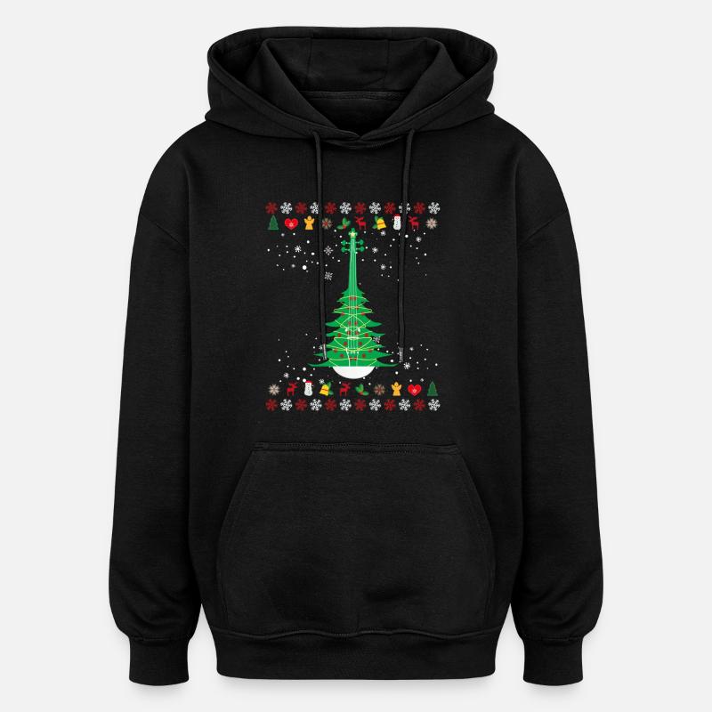 Sapin de Noël violon - Sweat à capuche oversize unisexe - noir