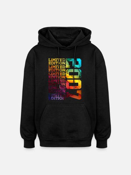 BEGRÆNSET UDGAVE 2007 19 ÅRS 19-ÅRS FØDSELSDAG - Oversize unisex hoodie - sort