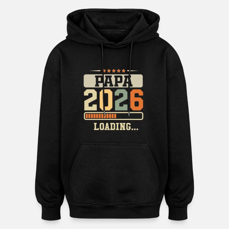 Dad 2026 Loading Future Dad Gift - Oversized Unisex Hoodie - black