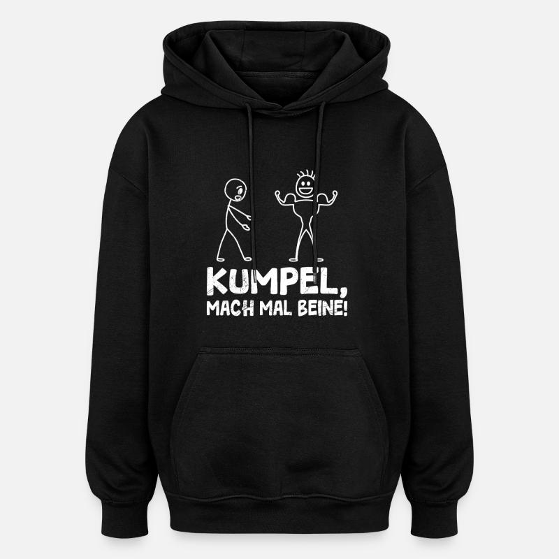Strichmännchen TRAINIER MAL BEINE Lustiges - Oversized Unisex Hoodie - Schwarz