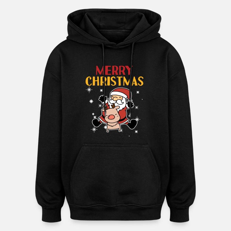 Joyeux Noël - idée Cadeau Père Noel - Sweat à capuche oversize unisexe - noir