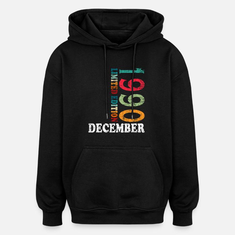 Anniversaire en décembre 1990 - décembre - Sweat à capuche oversize unisexe - noir