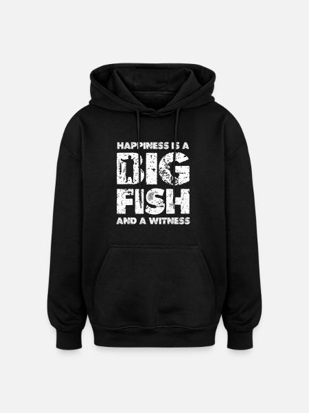 Big Pisces Happiness - Oversized Unisex Hoodie - black