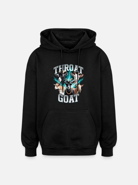 Throat Goat Meme Y2K Bootleg Unwearable - Oversized Unisex Hoodie - black