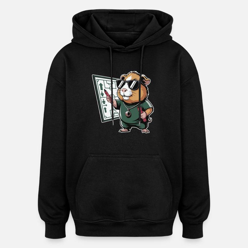 Hamster Coach with Schedule - Oversized Unisex Hoodie - black