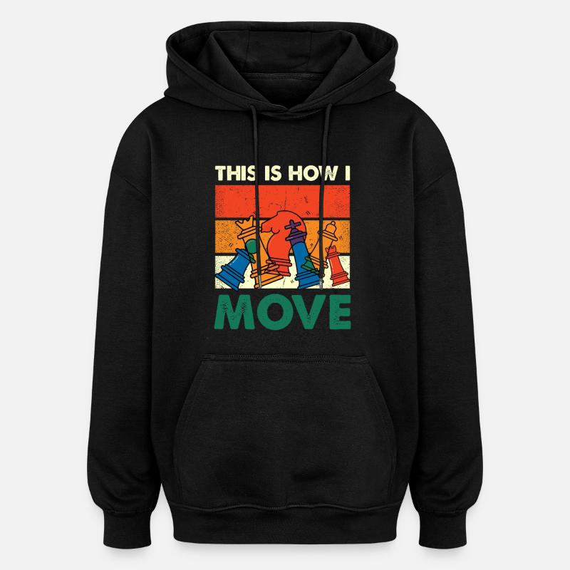 Bunte Schachfiguren Move - Oversized Unisex Hoodie - Schwarz