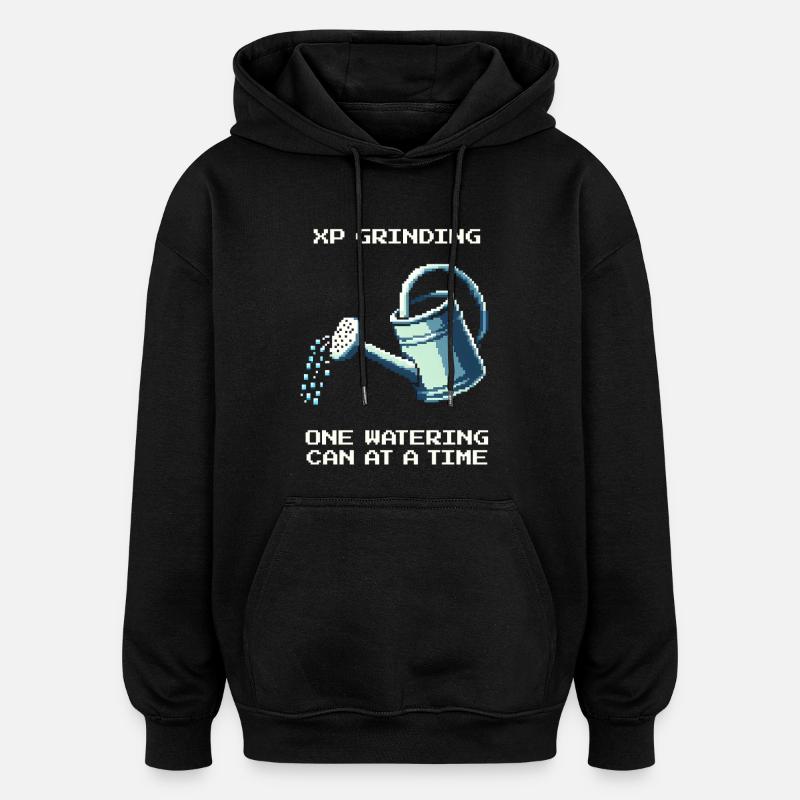 XP Grinding | Pflanzenpflege Leveln - Oversized Unisex Hoodie - Schwarz