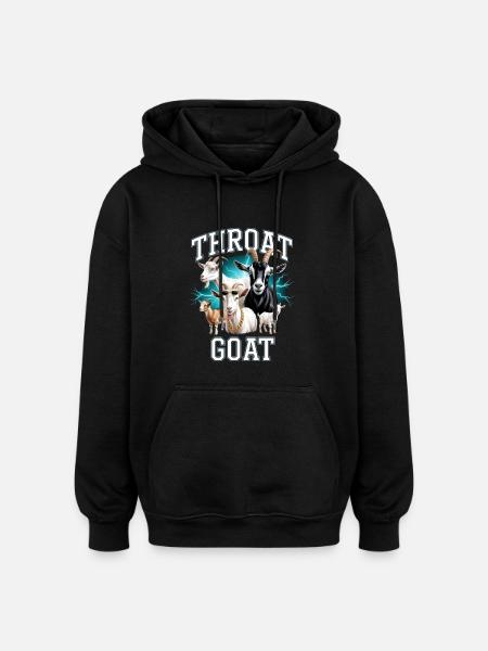Throat Goat Meme Y2K Bootleg Unwearable - Oversized Unisex Hoodie - black