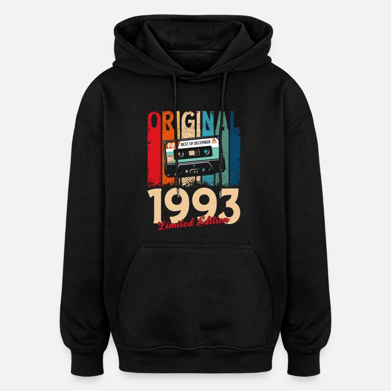 Cassette du 32e anniversaire décembre 1993 - Sweat à capuche oversize unisexe - noir