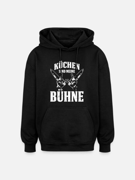 LES CUISINES SONT MA SCÈNE Amusant - Sweat à capuche oversize unisexe - noir