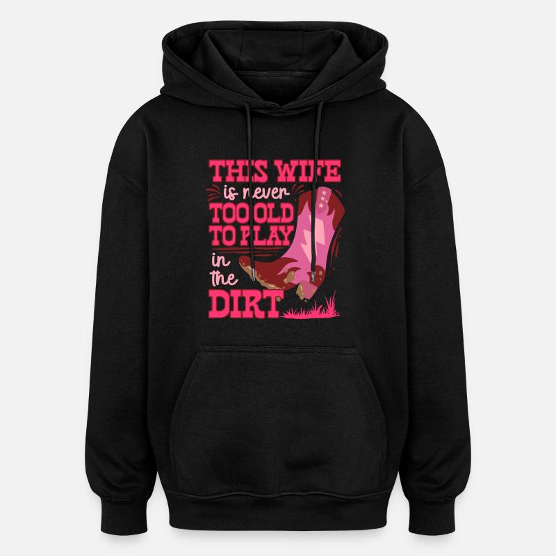 Ehefrau eines Bauern Mutter - Oversized Unisex Hoodie - Schwarz