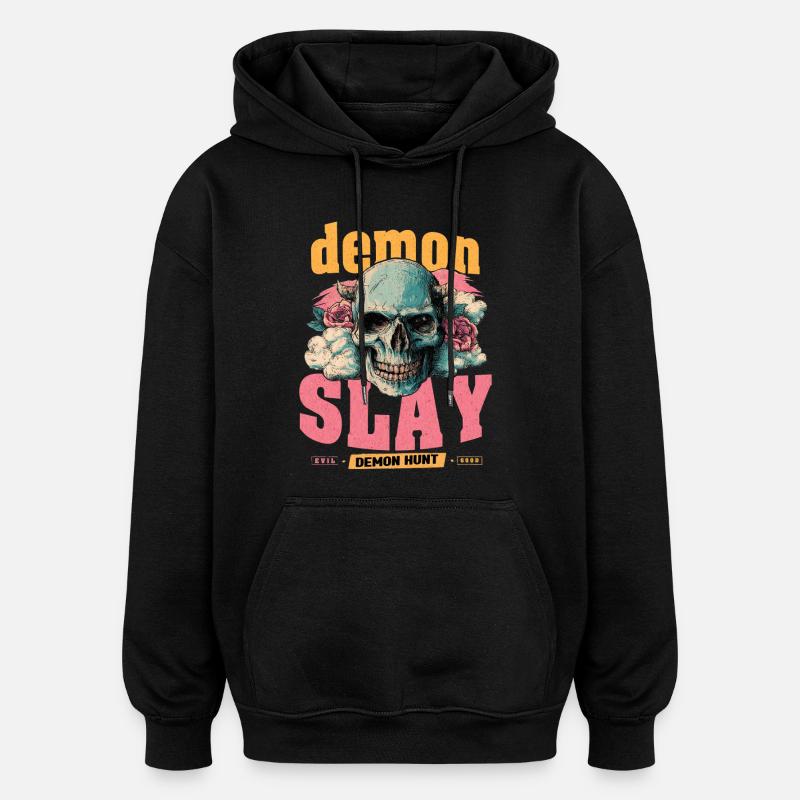 Dämonenjäger Schädel - Oversized Unisex Hoodie - Schwarz
