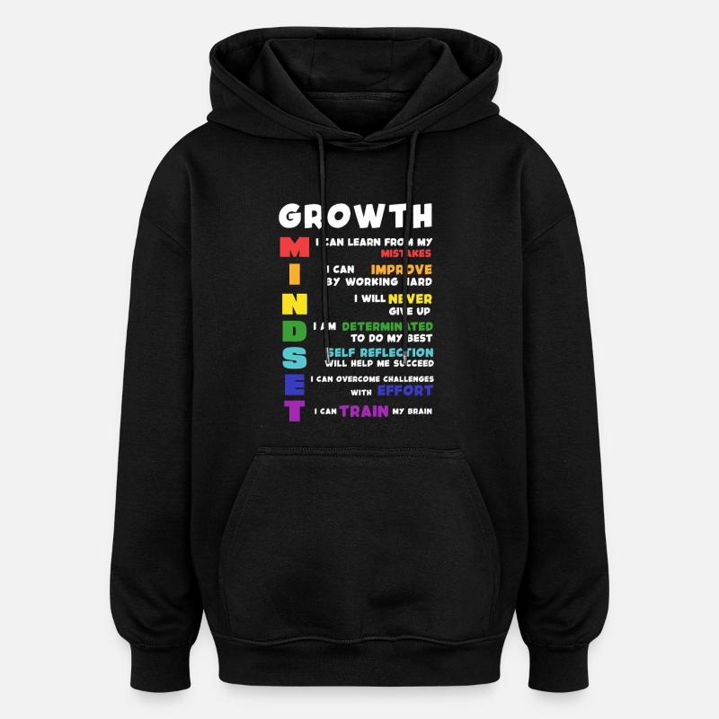 Growth Mindset Acronym Poster - Oversized Unisex Hoodie - black