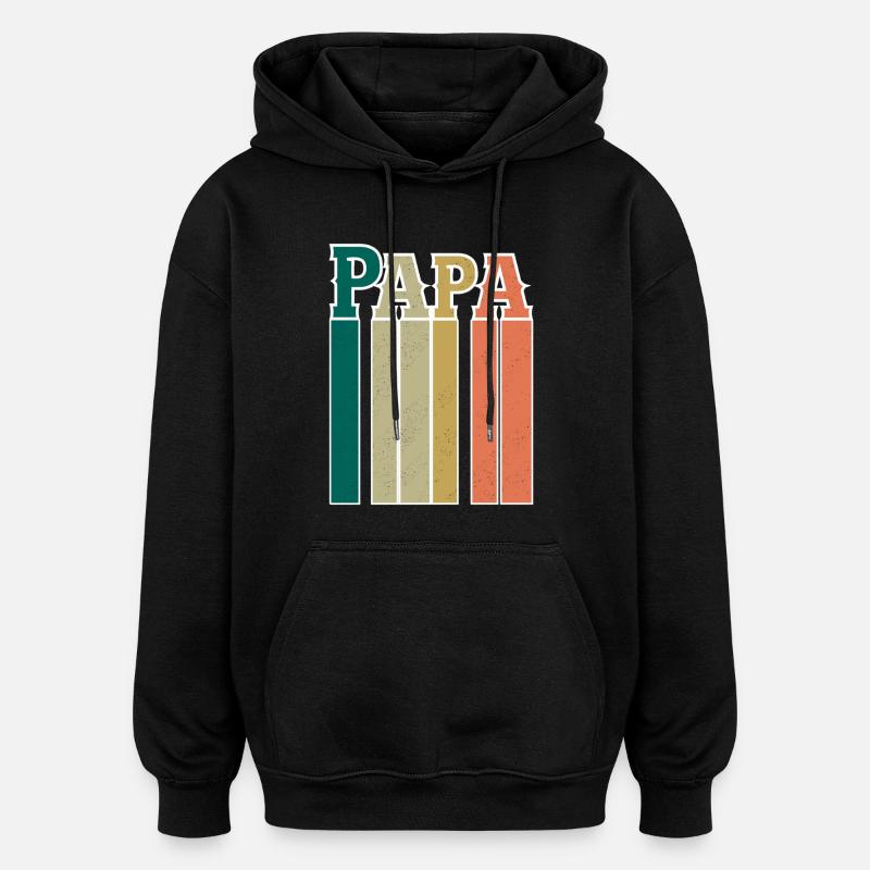 Papa - Sweat à capuche oversize unisexe - noir