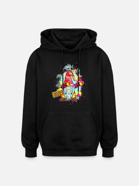 CREATIVE GNOME Dab Graffiti Artist XMas - Oversized Unisex Hoodie - black