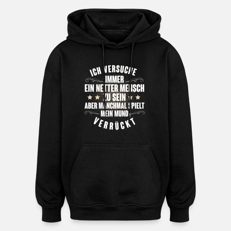 Gros tumulte - Sweat à capuche oversize unisexe - noir