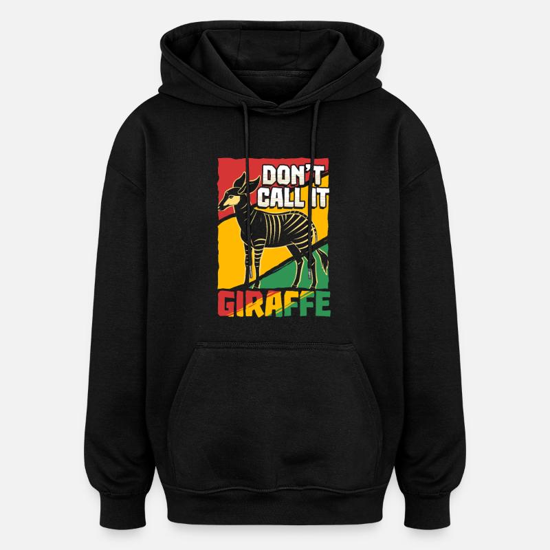 Okapi Tier - Oversized Unisex Hoodie - Schwarz