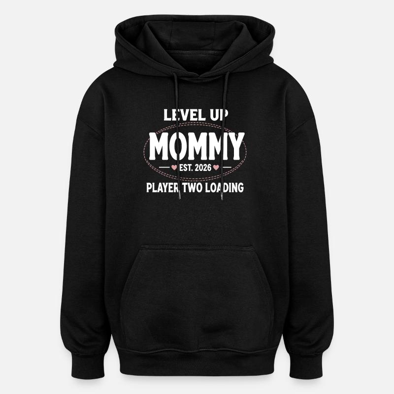 Logo de la Gamer Maman Up - Sweat à capuche oversize unisexe - noir