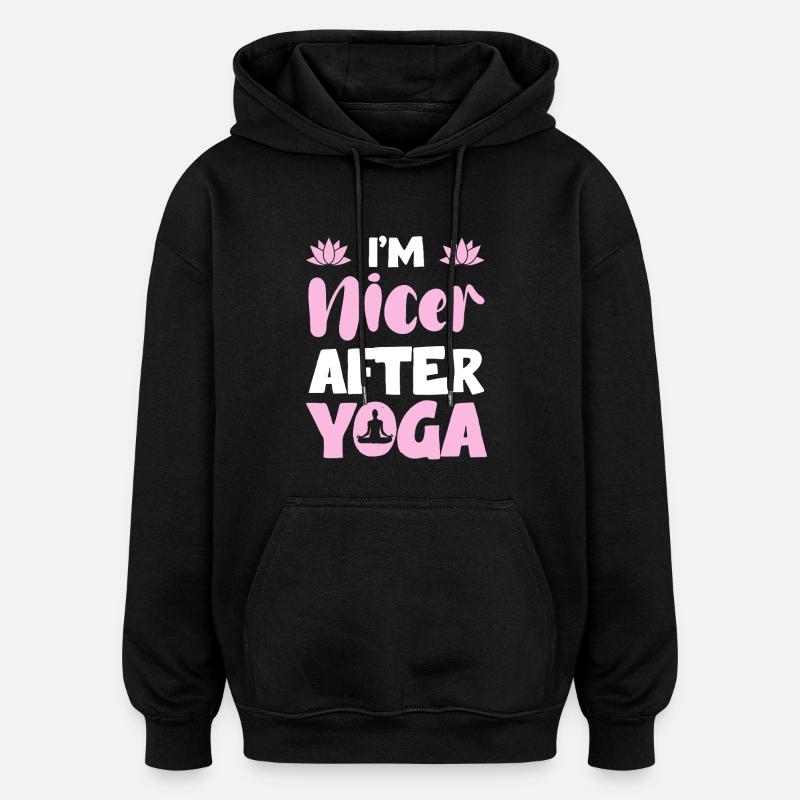 Agréable après le yoga – Détendu - Sweat à capuche oversize unisexe - noir