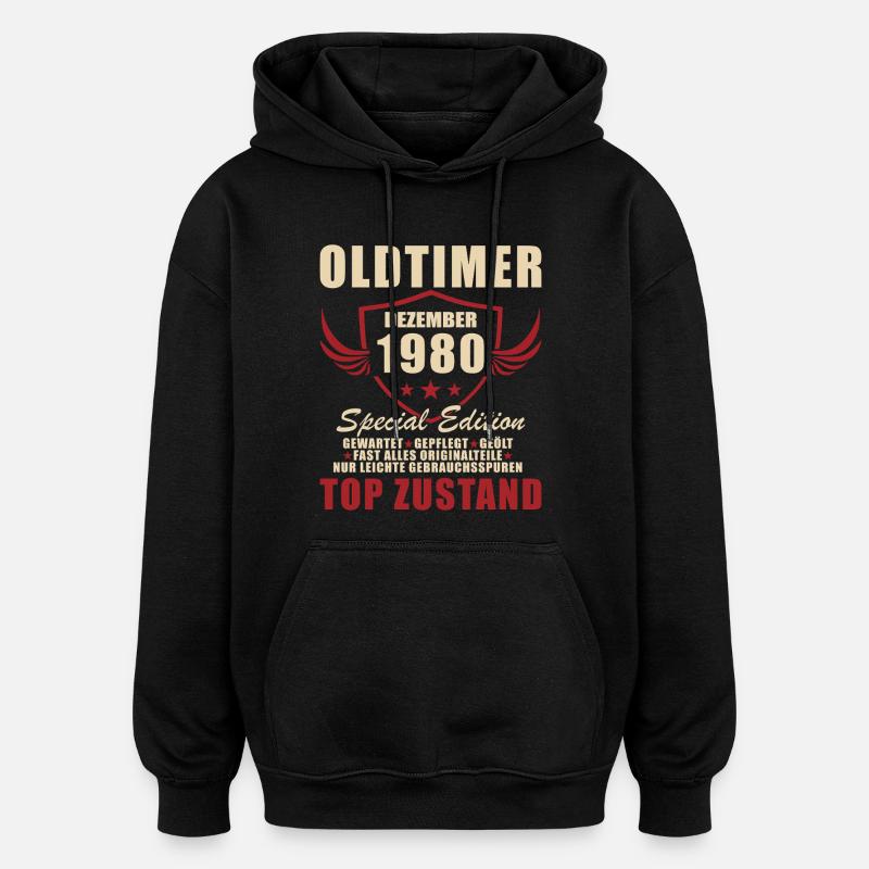 Oldtimer Dezember 1980 Special Edition - Oversized Unisex Hoodie - Schwarz
